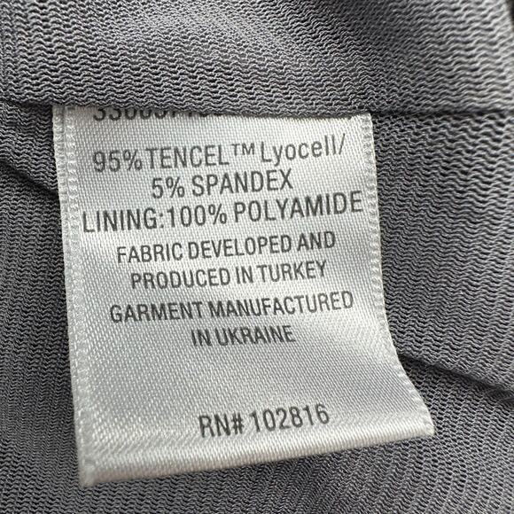 Garnet Hill Dress Womens Medium Gray 3/4 Length Sleeve Ruched Stretch Career - Picture 7 of 13